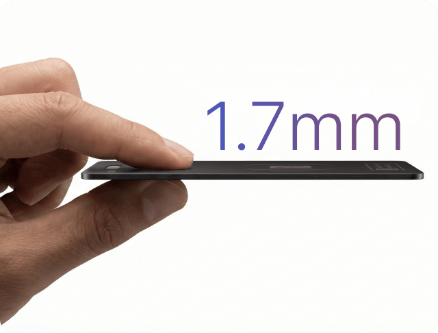 Ultra-thin credit card design